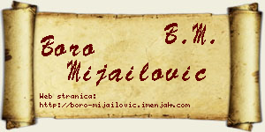 Boro Mijailović vizit kartica